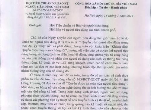 Chủ đề ngày quyền NTD Thế giới 15/3 tại Việt Nam