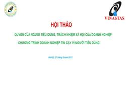 Quyền của người tiêu dùng, trách nhiệm xã hội của doanh nghiệp